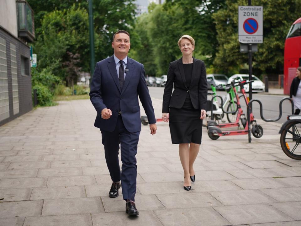 Health secretary Wes Streeting pictured on Monday with NHS chief executive Amanda Pritchard (PA)