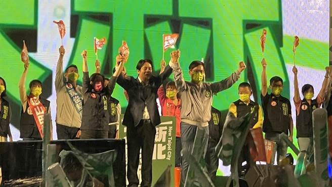 副總統賴清德在民進黨新北市長候選人林佳龍的選前之夜擔任壓軸。（呂健豪攝）