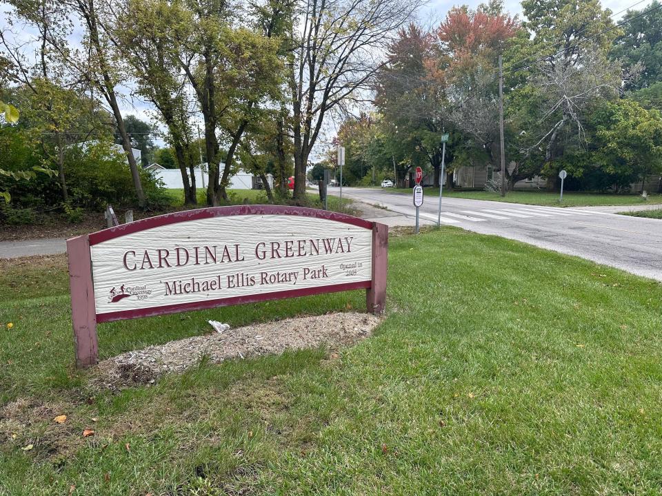 This portion of the Cardinal Greenway was formally part of the Car Doctor's Junkyard. This pathway connects parts of Muncie via a walking or riding path.