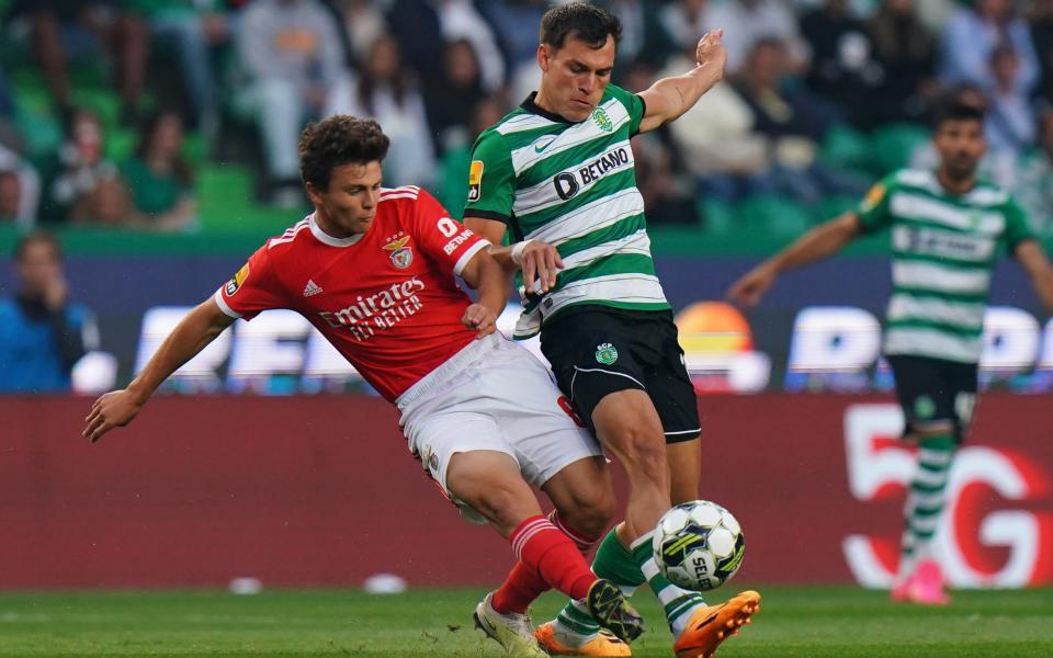 Manuel Ugarte of Sporting CP with Joao Neves of SL Benfica - Julian Nagelsmann wants Thierry Henry to join him at PSG - Getty Images/Gualter Fatia