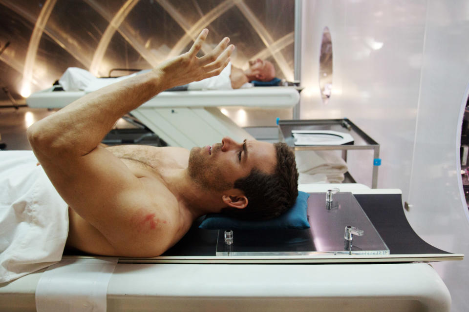 Ben Kingsley and Ryan Reynolds undergo an experimental procedure in "Self/Less"