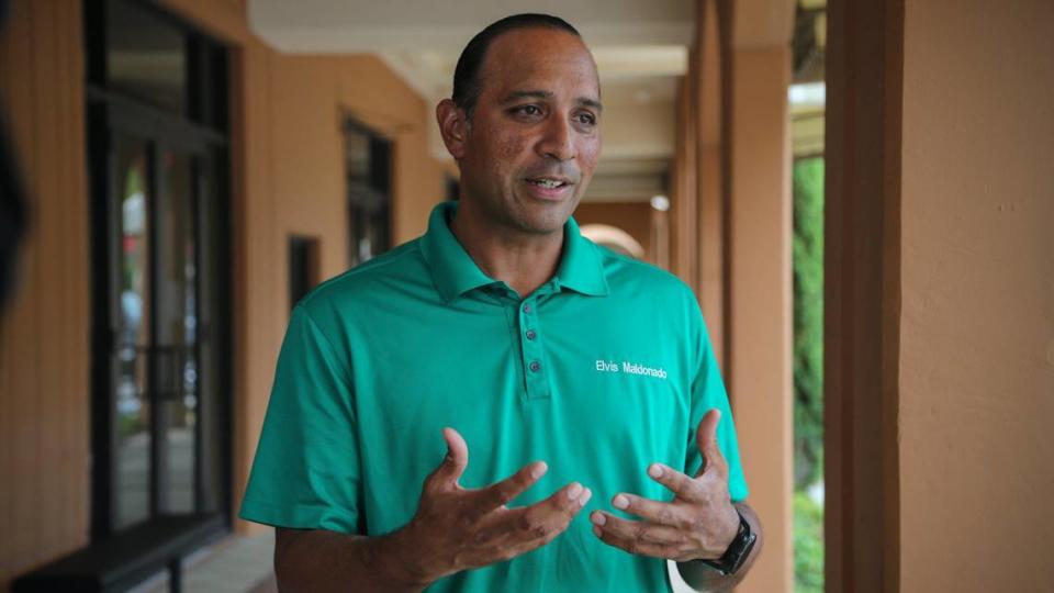 Elvis Maldonado is a mayoral candidate for the City of Homestead. He was out canvassing the city on Thursday, Sept. 3, 2021.