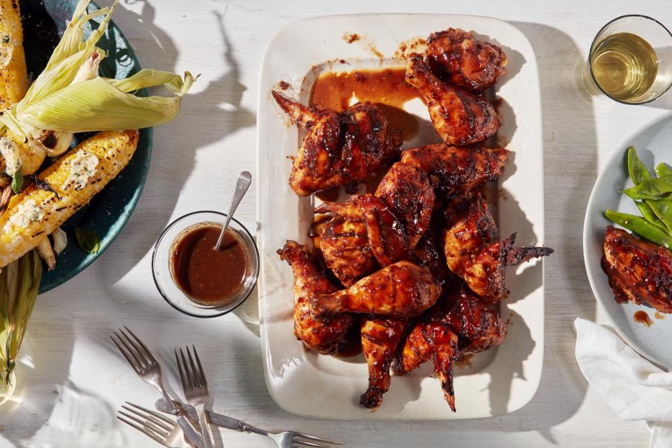 <h1 class="title">Sticky Molasses Chicken - RECIPE - v2</h1><cite class="credit">Photo by Joseph De Leo, Prop Styling by Megan Hedgpeth, Food Styling by Simon Andrews</cite>