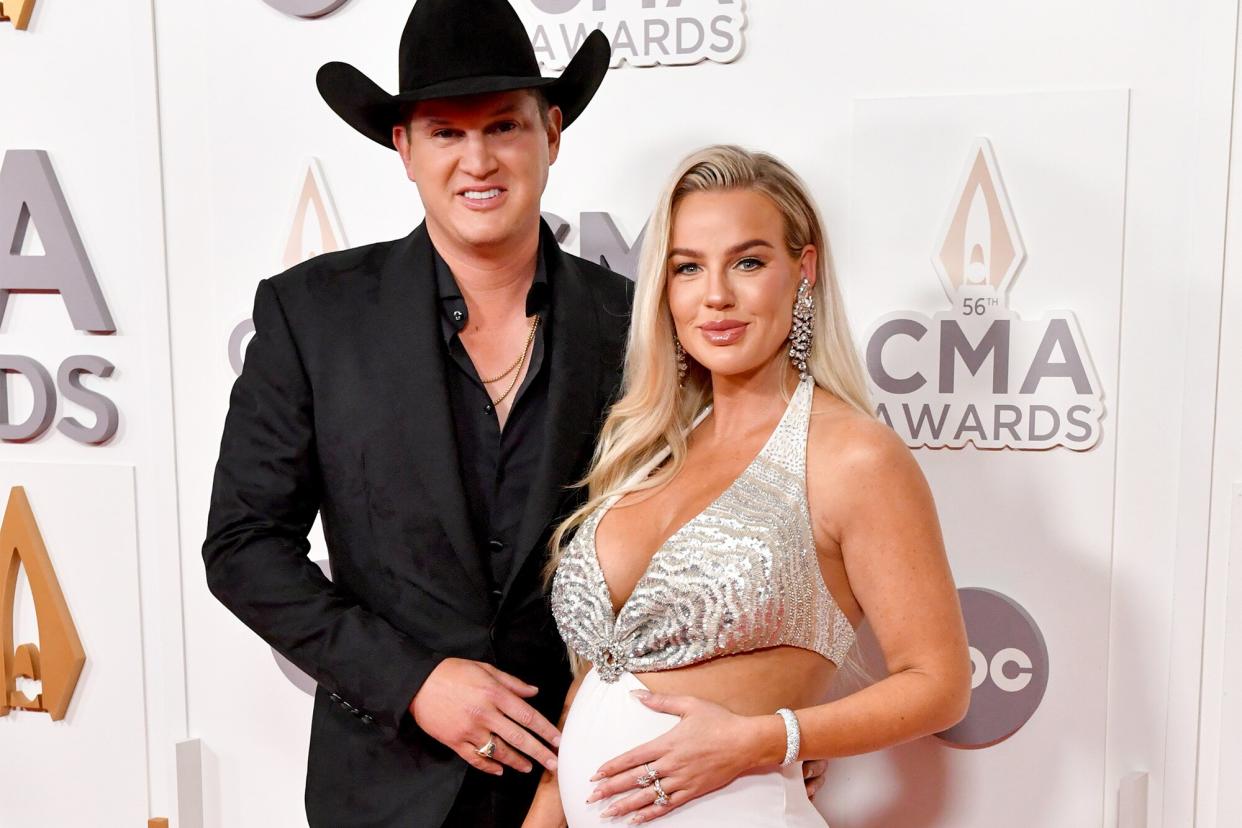 Jon Pardi and Summer Pardi attend The 56th Annual CMA Awards at Bridgestone Arena on November 09, 2022 in Nashville, Tennessee