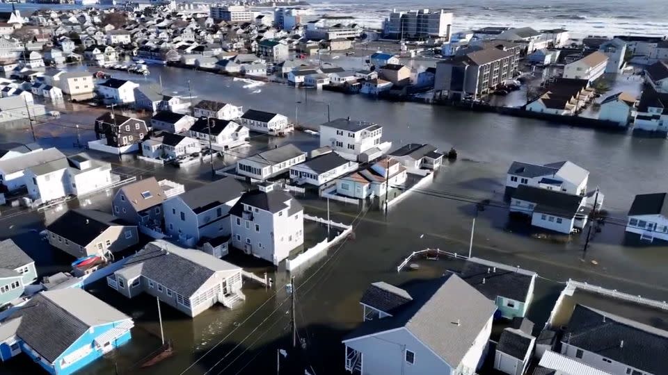 Floodwaters inundated Hampton Beach, New Hampshire, on Wednesday. - Courtesy henrysweatherchannel