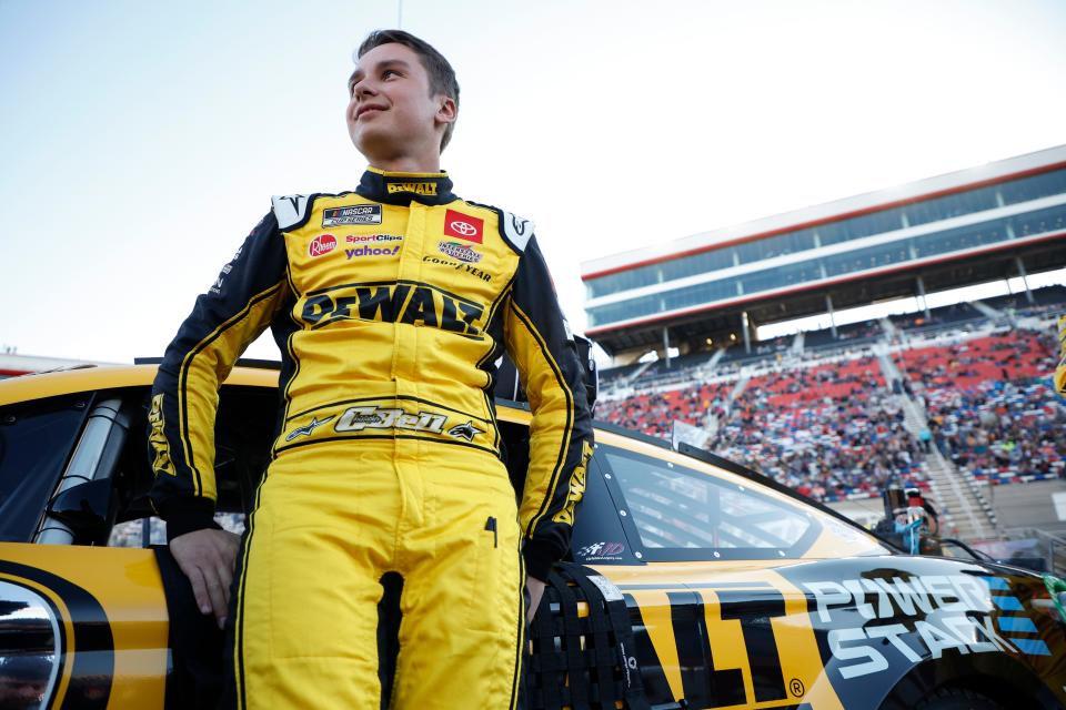 Christopher Bell waits on the grid prior to the Food City Dirt Race at Bristol Motor Speedway.