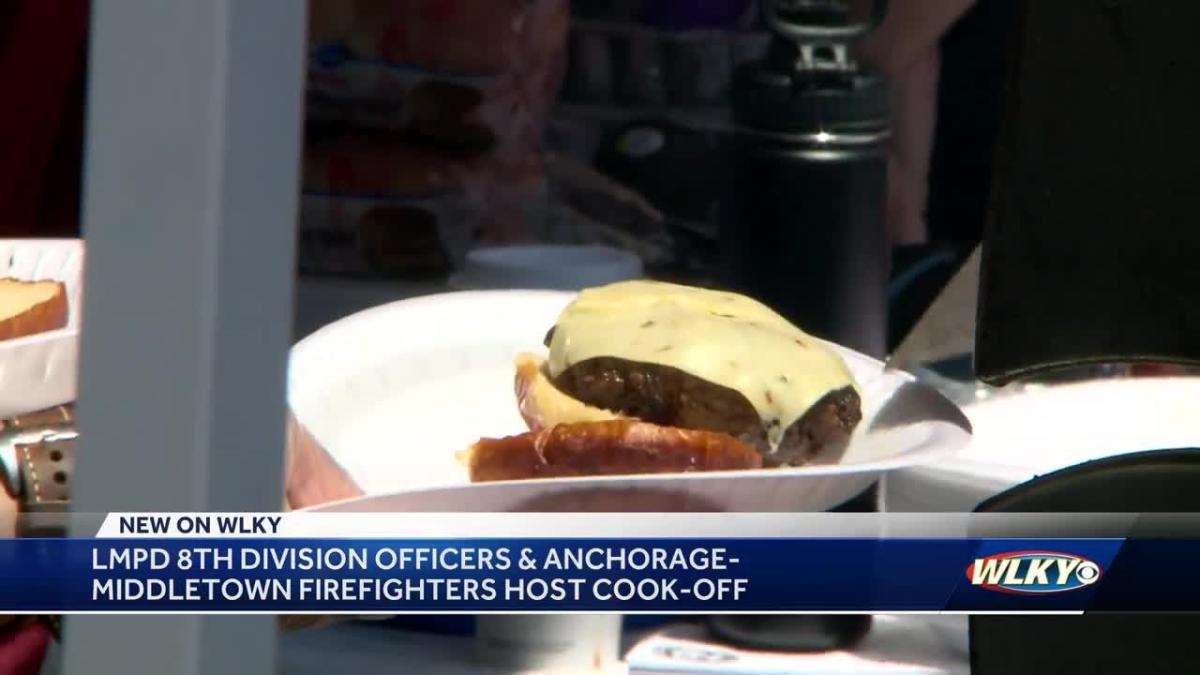 Louisville firefighters and police officers compete in Father's Day cookoff