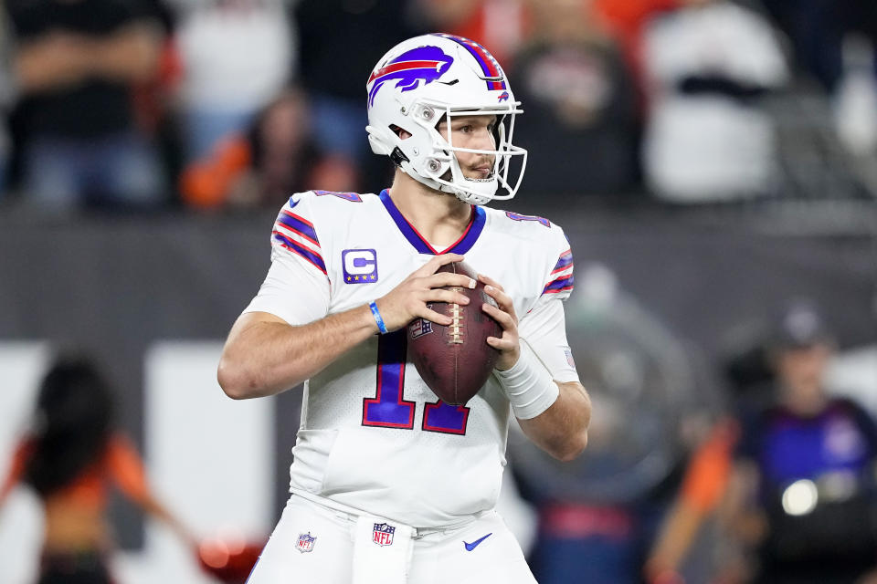 Josh Allen says the Bills will be ready to face the Patriots in Hamlin's honor. (Photo by Dylan Buell/Getty Images)