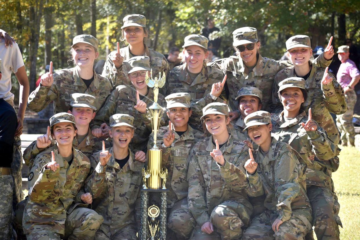 Members of a Junior ROTC team from Leavenworth High School recently won a national title at the U.S. Army National Raider Championships.