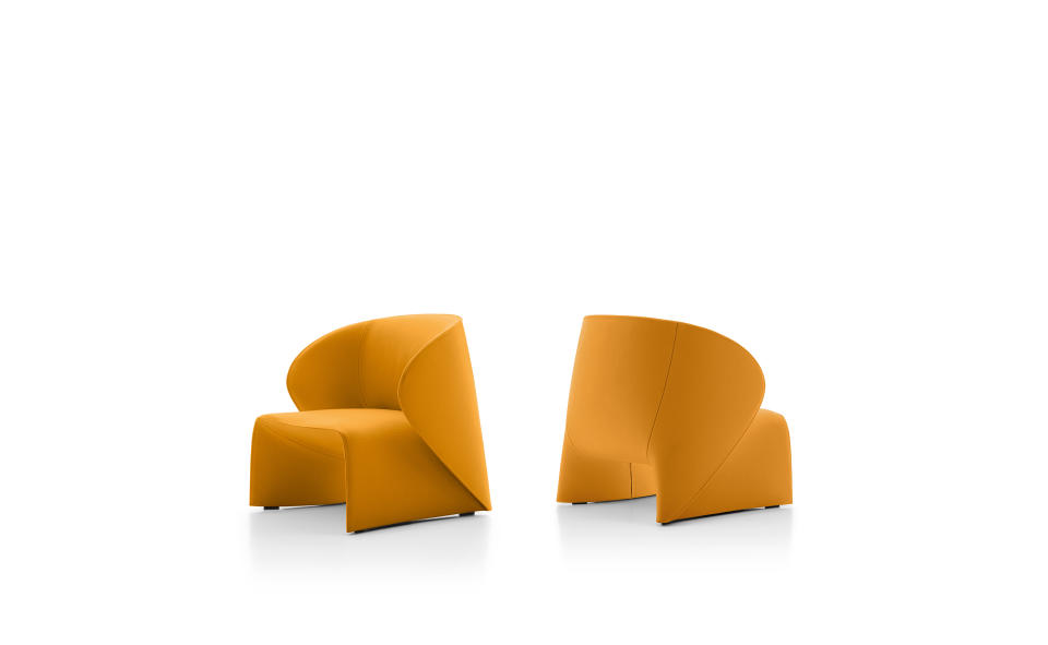 Milan Design Week B&B Italia Narinari orange origami-like chair