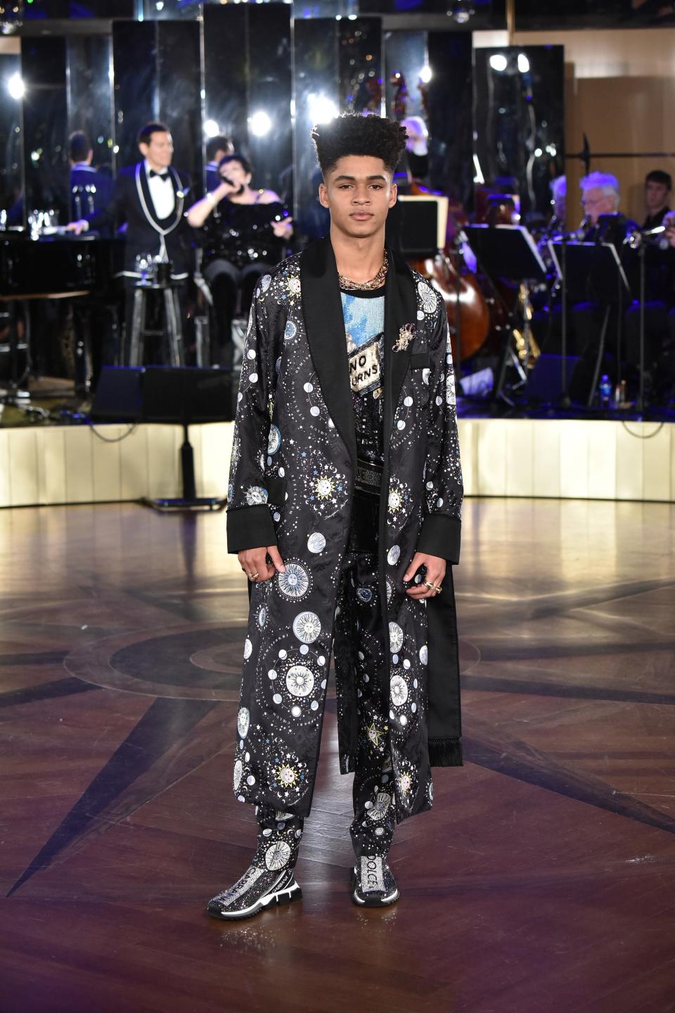 Dolce & Gabbana presented their Alta Sartoria menswear to a crowd that included Nick Jonas, Trevor Noah, and Steve Harvey.