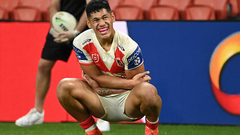 The Dragons have announced they have re-signed Mathew Feagai and his brother Max ahead of the 2022 NRL season. (Photo by NRL Photos via Getty Images )