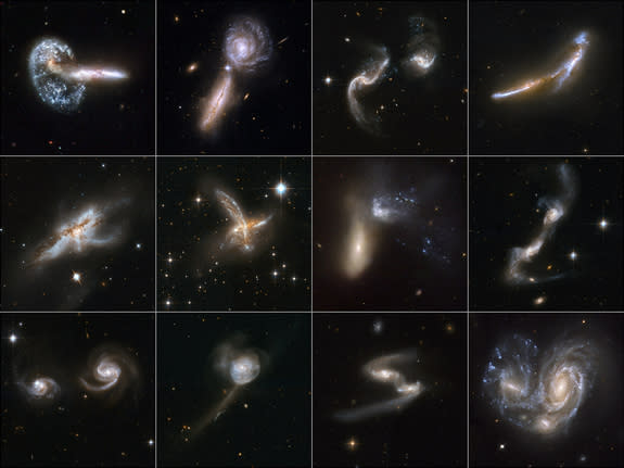 Galactic collisions abound in the universe, as Hubble has shown repeatedly.