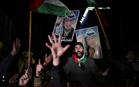 People stage a demonstration against the US President Donald Trumps recognition of Jerusalem as Israels capital, in Gaza Cit - Credit: Getty