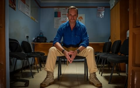 Wayne Hennessy-Barrett, 46, poses for a portrait in a 4G Capital office in Wangige Town, Kiambu County, Kenya - Credit: Katie G. Nelson&nbsp;/The Telegraph