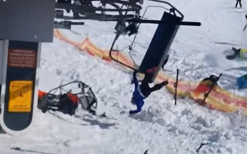 Skier flung from chairlift - Credit: INSTAGRAM