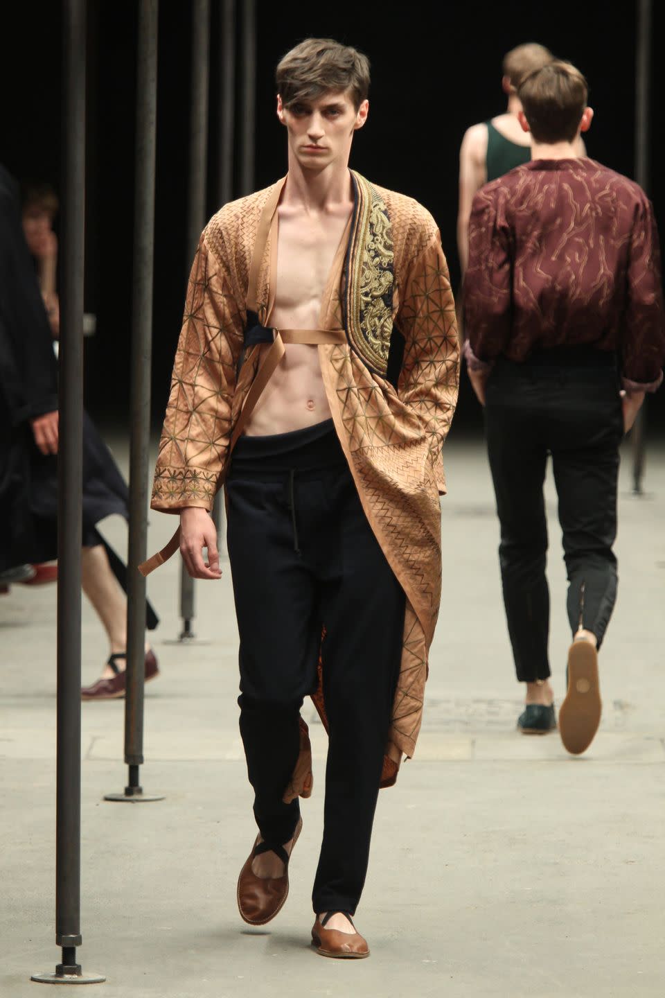 paris, france june 26 a model walks the runway during the dries van notten show as part of the paris fashion week menswear springsummer 2015 on june 26, 2014 in paris, france photo by antonio de moraes barros filhowireimage