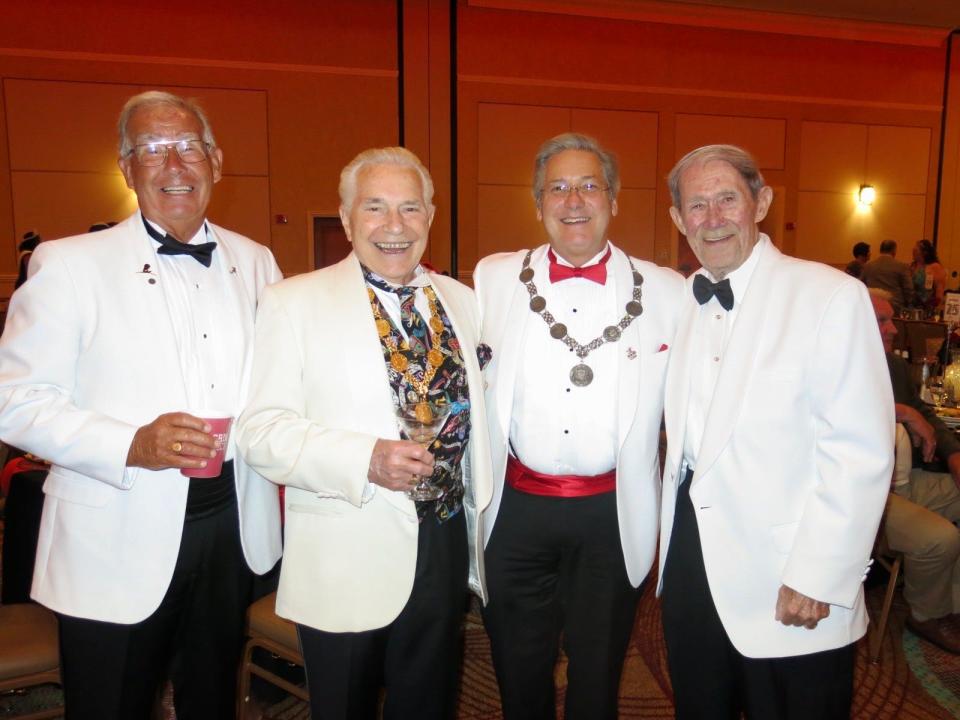 The white-dinner-jacket foursome is:  Larry Willis,Dr. Bob Robinson, Dr. Mike Acurio and Jim Padgette.