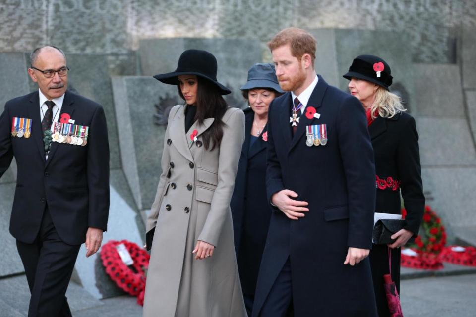 Prince Harry and Meghan Markle attend a dawn Anzac Day service in Hyde Park (Ian Vogler)