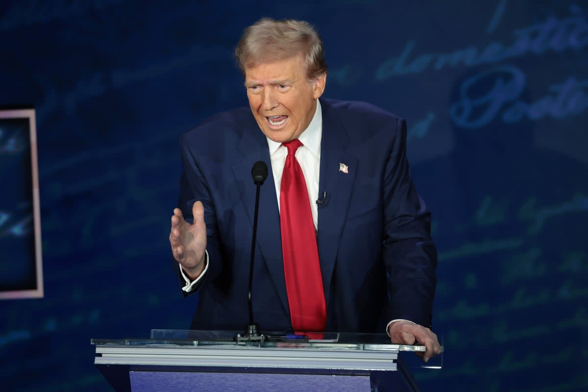 Former president Donald Trump falsely asserted a false and inflamatory claim that Haitian immigrants in Ohio were abducting and eating pets (Getty Images)