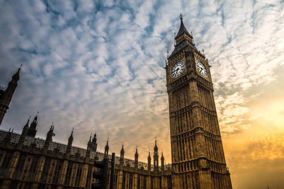 Big Ben at sunset. Photo: Getty