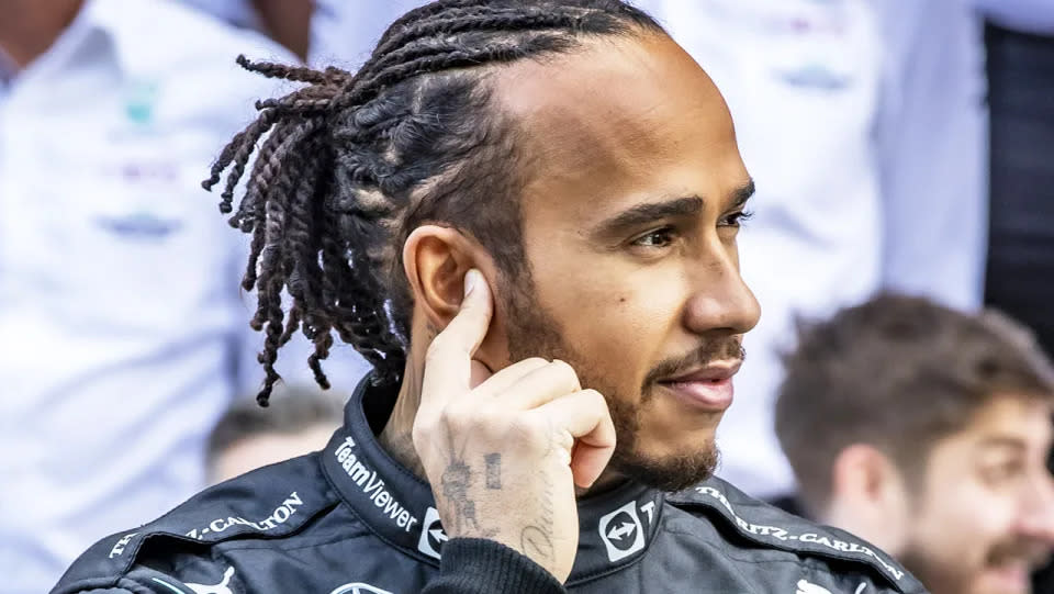 Mercedes driver Lewis Hamilton is pictured here during the 2021 F1 season.