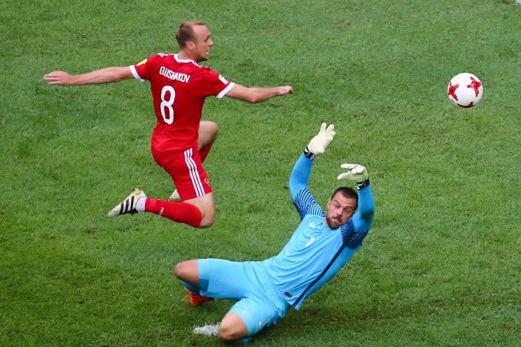 Denis Glushakov (8) and Russia earned three points against New Zealand in the 2017 Confederations Cup opener, but didn't exactly look impressive in doing so. (Getty)