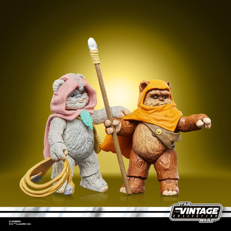 Wicket and Kneesaa action figures posed against a colorful background