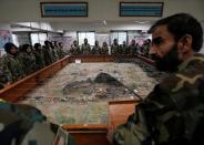 Afghan National Army (ANA) soldiers attend a lesson in a classroom at the Kabul Military Training Centre (KMTC) in Kabul, Afghanistan October 23, 2016. REUTERS/Mohammad Ismail