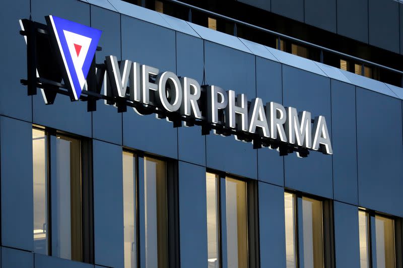 FILE PHOTO: The logo of Swiss drugmaker Vifor Pharma in Glattbrugg