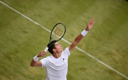 Britain Tennis - Aegon Championships - Queens Club, London - 18/6/16 Canada's Milos Raonic in action during his semi final match Action Images via Reuters / Tony O'Brien