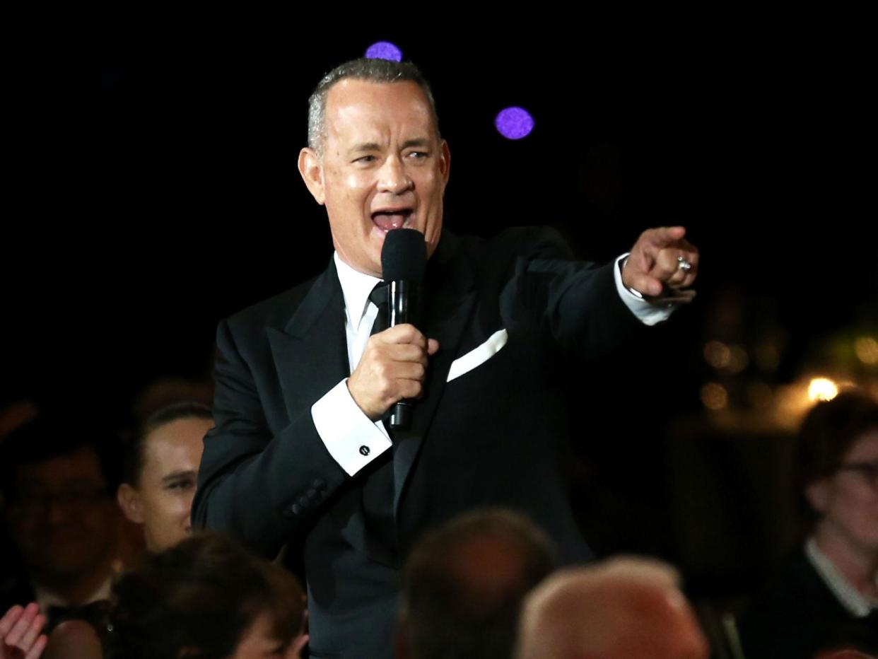 Tom Hanks has donated three coffee machines to the Presidential press pool since 2004: Getty