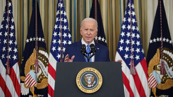 PHOTO: US President Joe Biden speaks during a post-election press conference in the State Dining Room of the White House in Washington, DC on Nov. 9, 2022.  (Mandel Ngan/AFP via Getty Images)