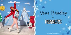 The Vera Bradley + Peanuts collection features three limited-edition patterns – “Ski Slope Snoopy,” “Snoopy Fair Isle” and “Ski Jump Snoopy” – and is available now in all Vera Bradley Full Line Stores, in select Vera Bradley Factory locations and online at verabradley.com.