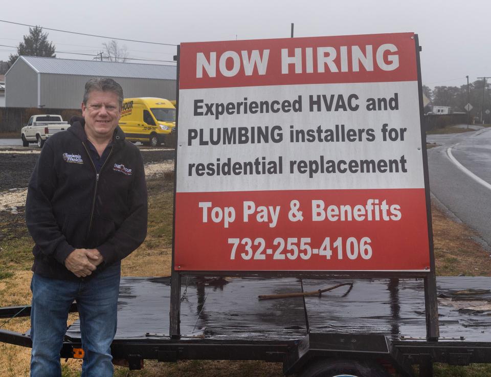 Three years after the pandemic shined a light on a labor shortage, business owners say they continue to have trouble finding workers. Frank Horvath, owner of plumbing, HVAC and electric companies, is trying to hire three or four employees to help his business keep up with demand.