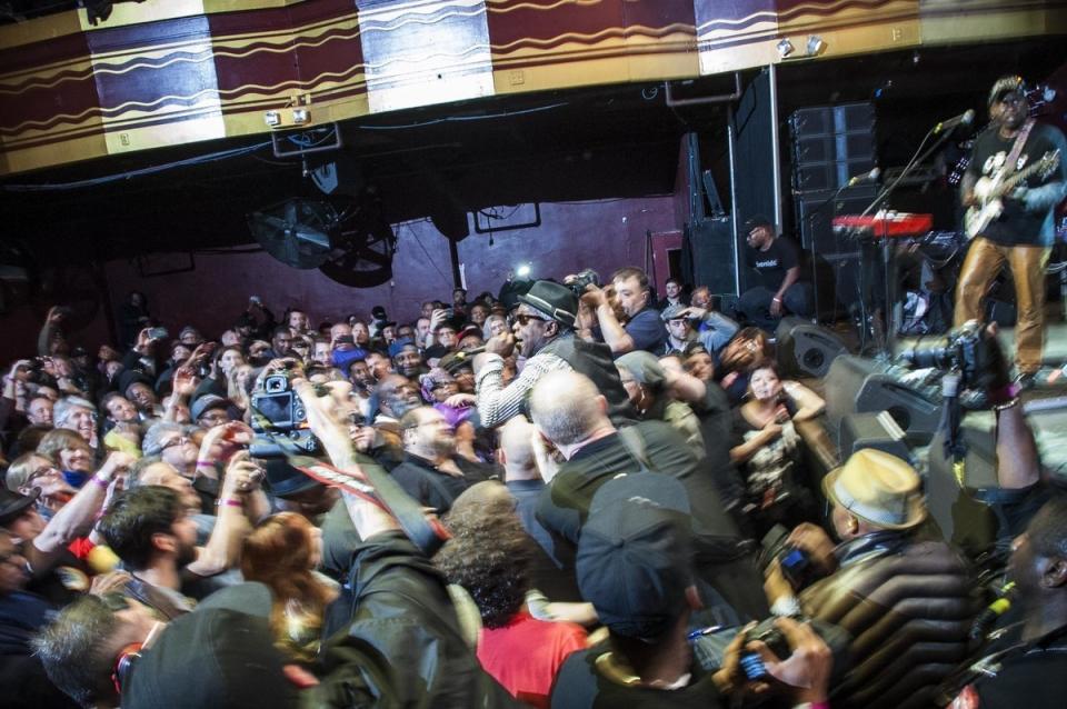 NEW YORK, NY - APRIL 4: Performers take the stage at New York City's Webster Hall at a benefit concert for funk pioneer Bernie Worrell in New York city on Monday, April 4, 2016. (Photo by Sara Boboltz/Huffington Post) *** Local Caption ***