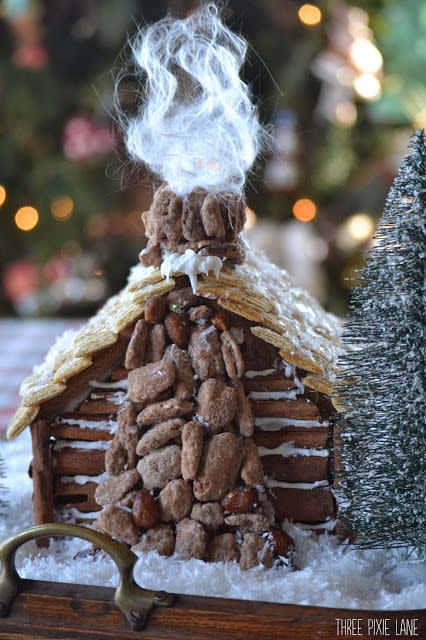 Gingerbread Log Cabin