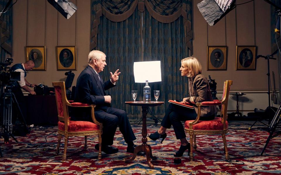 Emily Maitlis and Prince Andrew during the TV interview - Mark Harrison/BBC