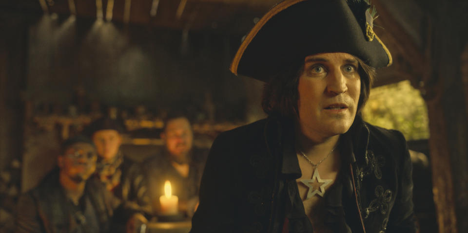 This image released by Apple TV+ shows Noel Fielding in "The Completely Made-Up Adventures of Dick Turpin," premiering March 1. (Apple TV+ via AP)