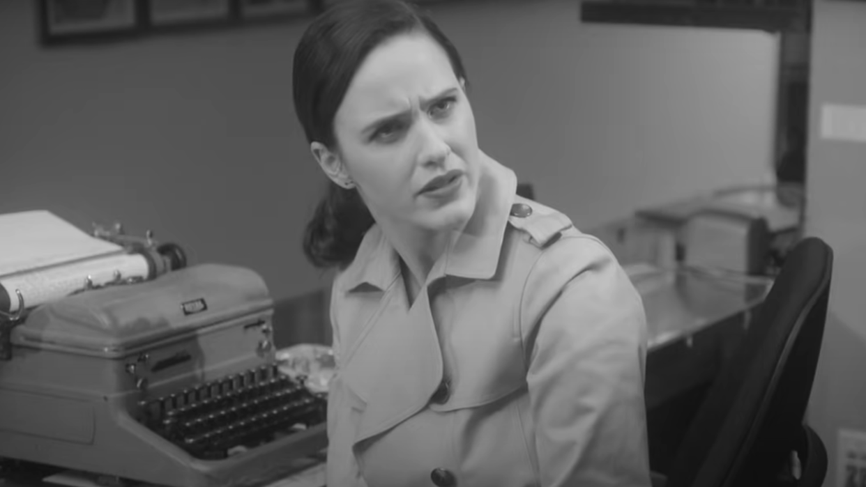  Rachel Brosnahan in a Saturday Night Live promo. 