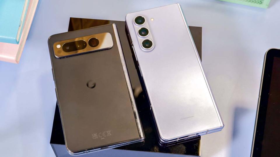 samsung galaxy z fold 5 next to pixel fold