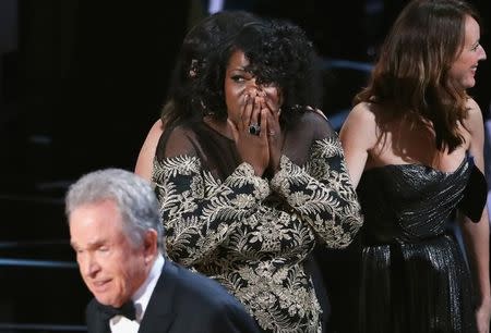 89th Academy Awards - Oscars Awards Show - Hollywood, California, U.S. - 26/02/17 - Joi McMillon of film Moonlight reacts during presentation of Best Picture. REUTERS/Lucy Nicholson