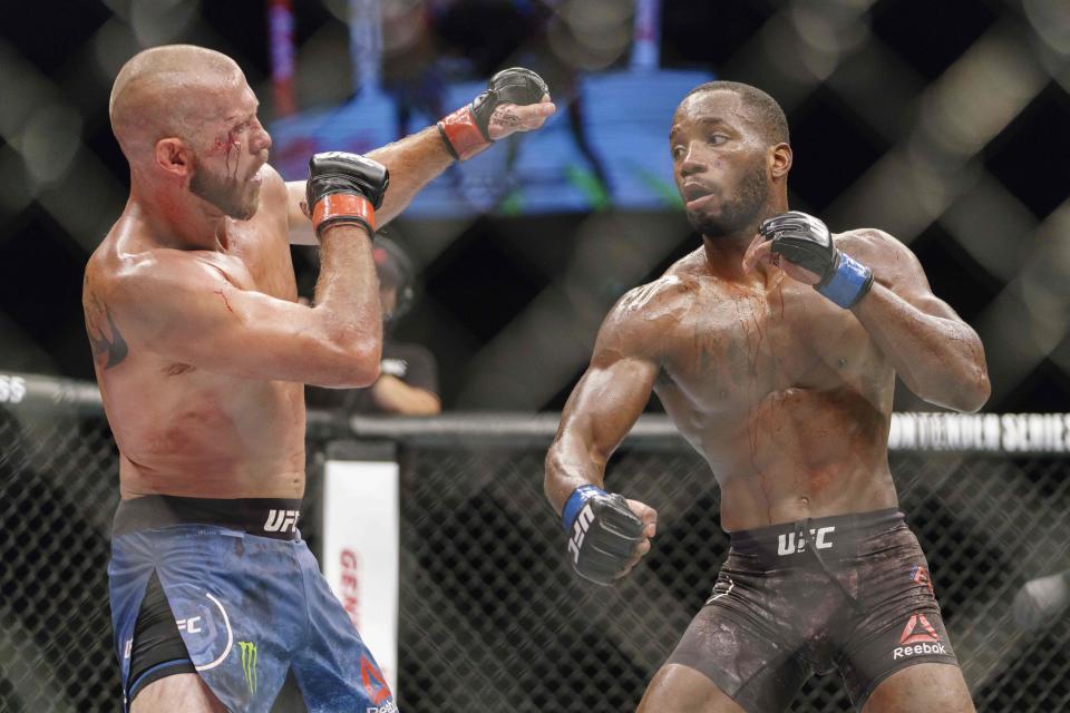 Leon Edwards en route to victory over Donald Cerrone in 2018 (AFP via Getty Images)