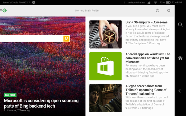 Feedly Kindle Fire HDX