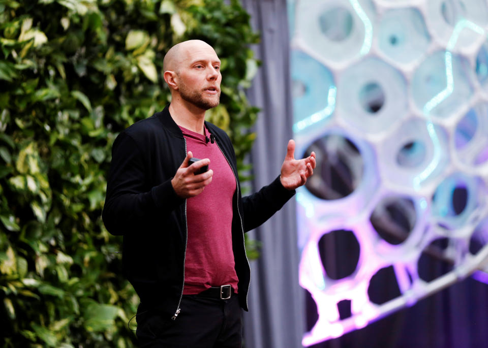 Microsoft Chief Environmental Officer Lucas Joppa speaks as the company announces plans to be carbon negative by 2030 and to negate all the direct carbon emissions ever made by the company by 2050 at their campus in Redmond, Washington, U.S., January 16, 2020. REUTERS/Lindsey Wasson