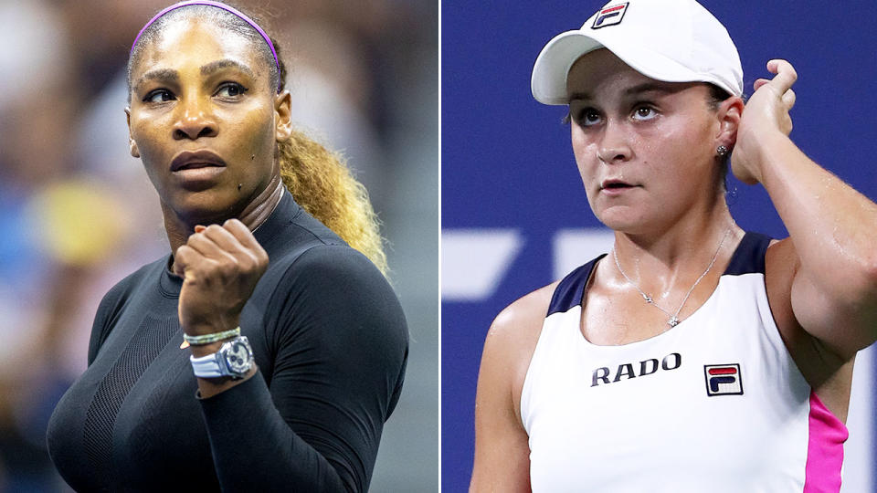 Serena Williams and Ash Barty, pictured here at the US Open.