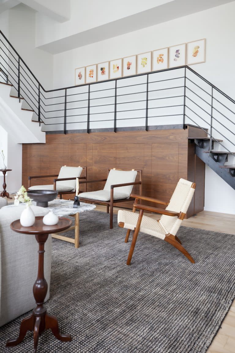 black stair rail in a modern loft apartment