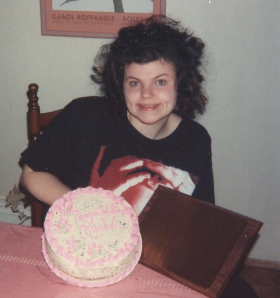 After Barry recovered from the measles, she returned to normal early '90s high school life: big hair, concert T-shirt, nose ring. (Photo: Courtesy of Rachel Barry)