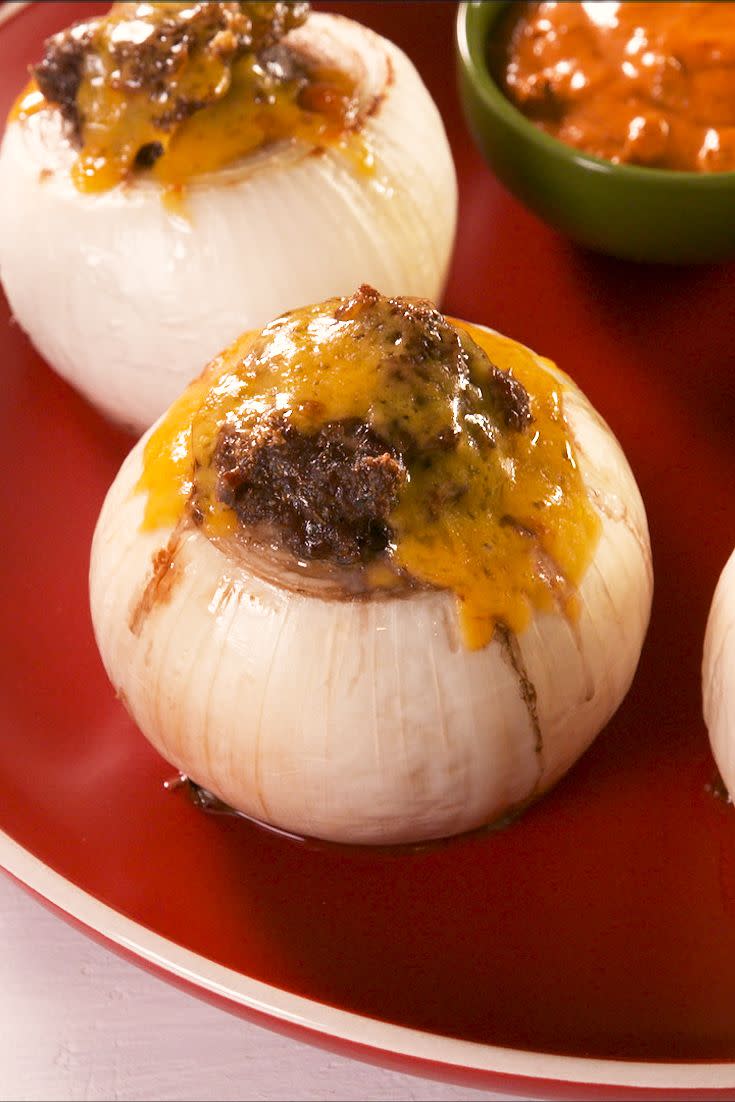 Keto Burger Stuffed Onions