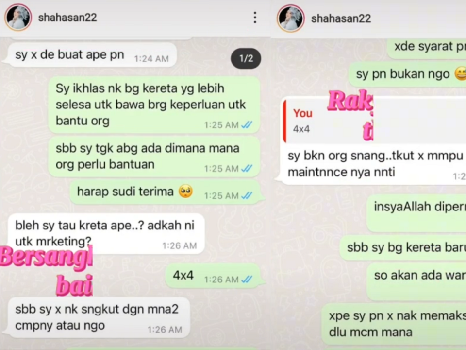 Screenshots of the conversation between Azwan and the beauty entrepreneur. ― Screenshot via TikTok/ayukohaye71